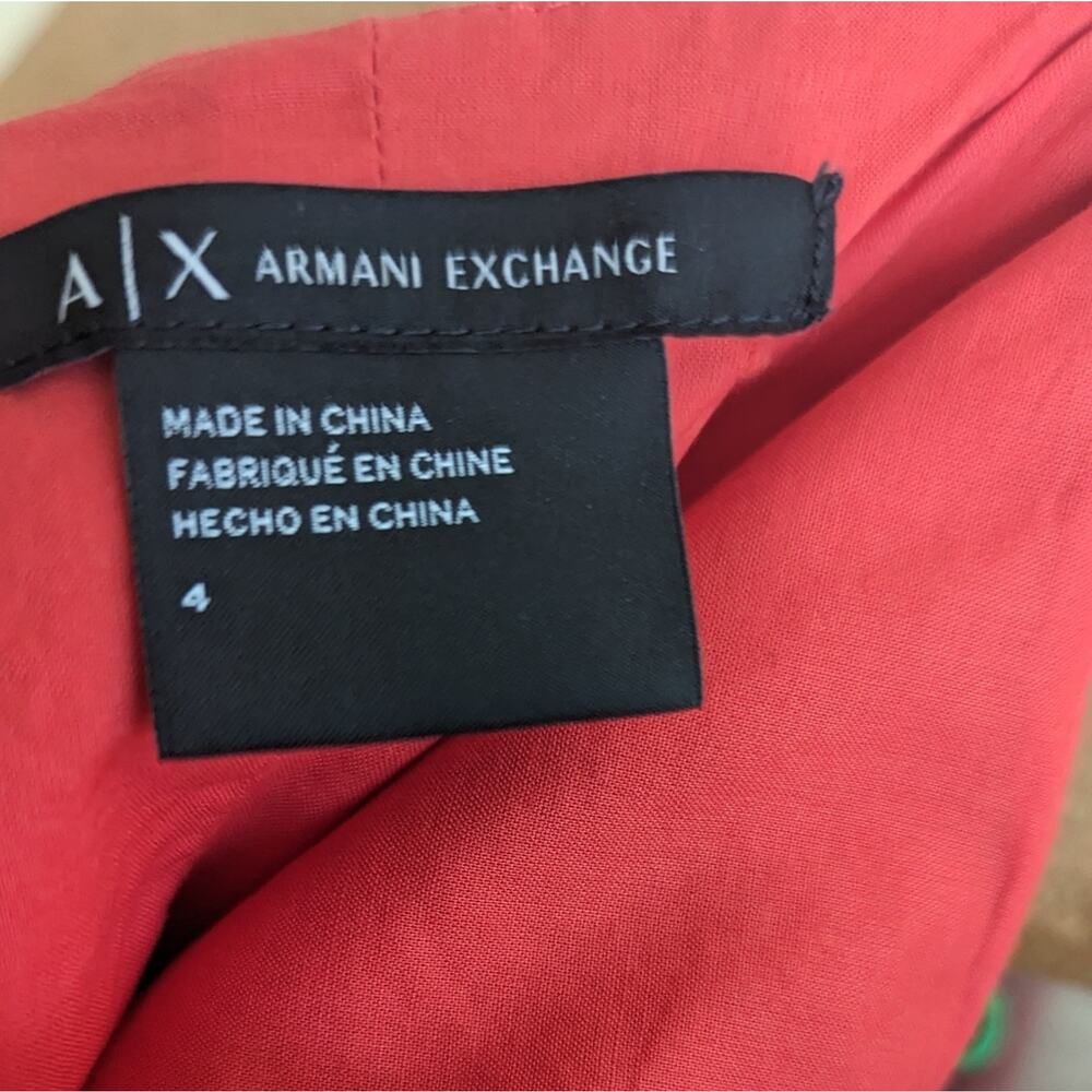 Armani exchange red mini drop waist dress sz 4 - Picture 5 of 5
